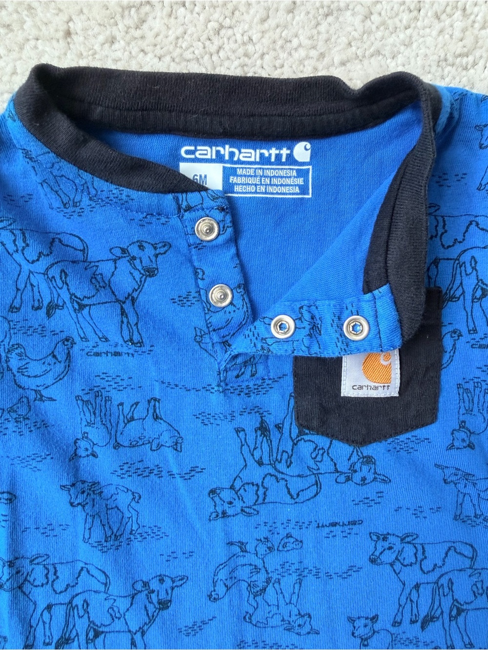 Carhartt Royal Blue One-Piece Bodysuit with Black Trim - Picture 5 of 9